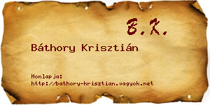 Báthory Krisztián névjegykártya