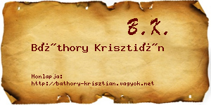 Báthory Krisztián névjegykártya